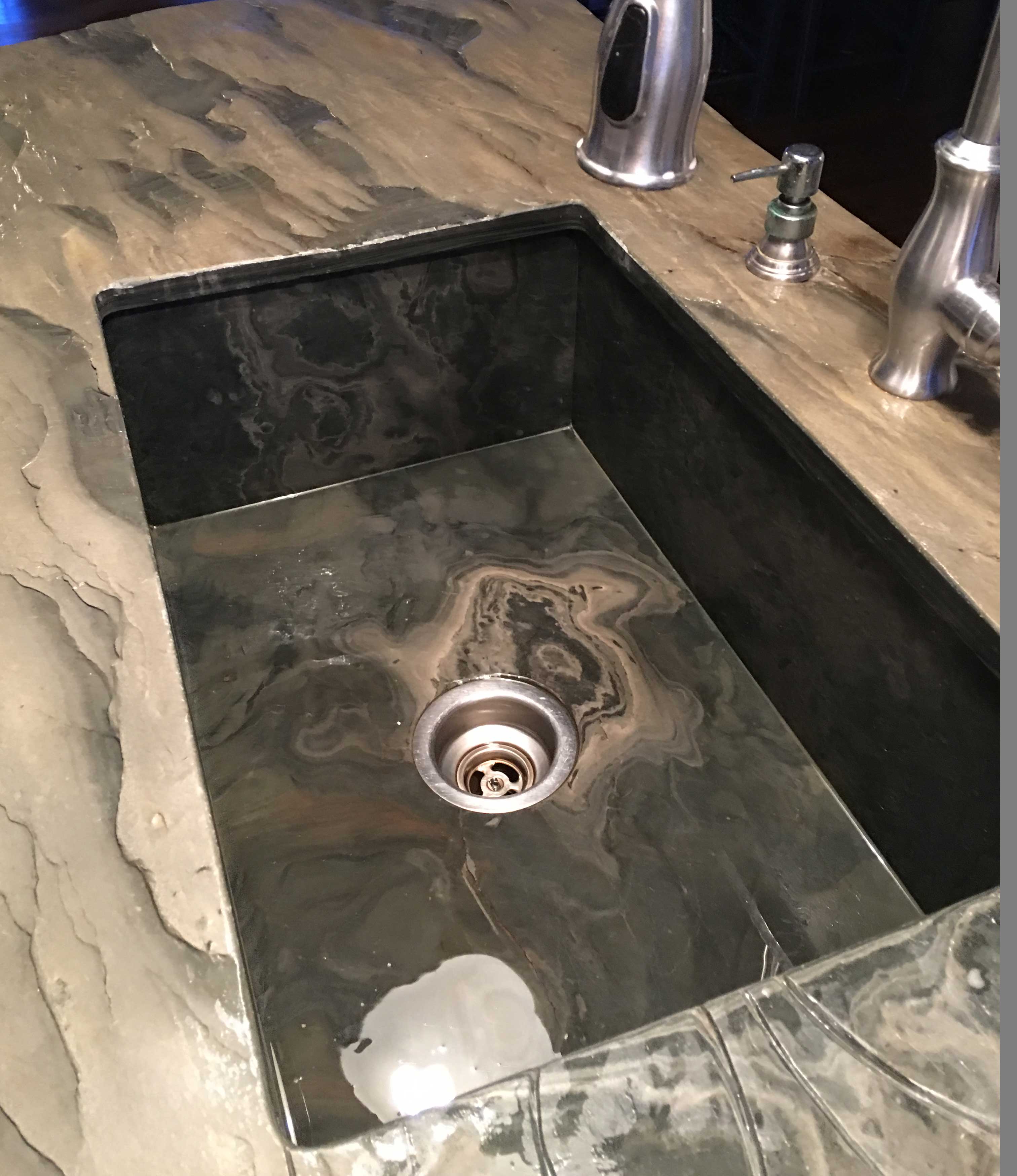 Slate sink and countertop